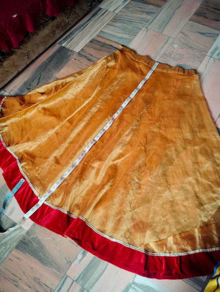 Golden Skirt with Red Border