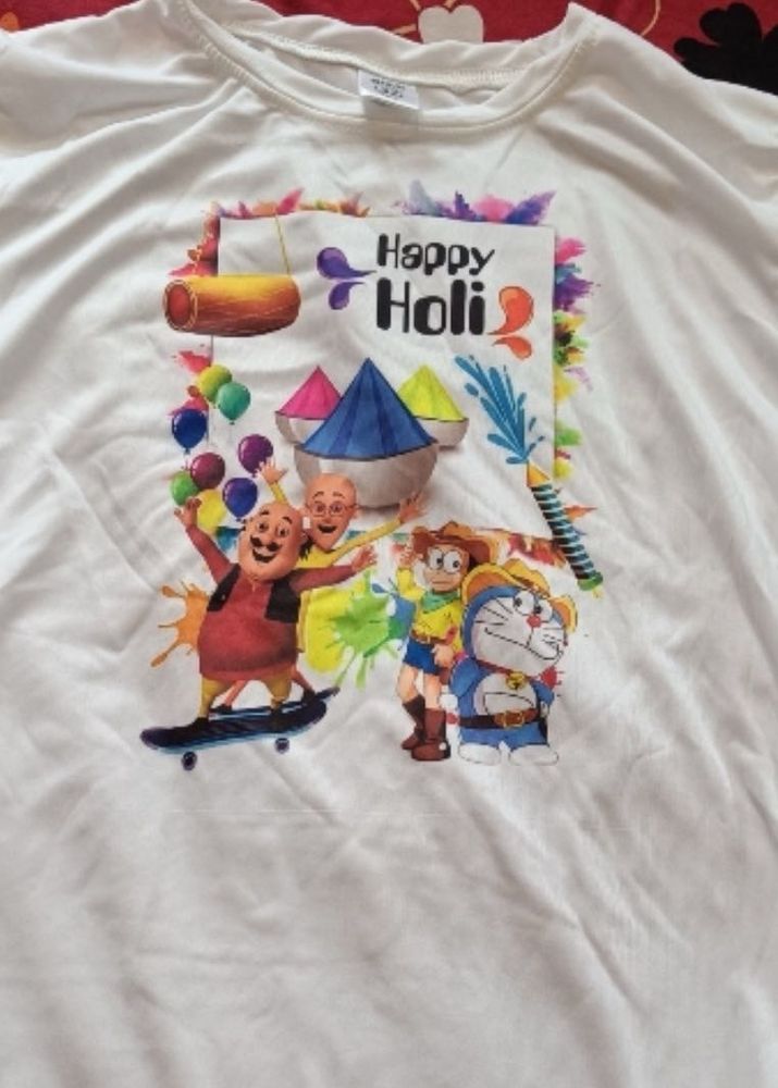 Cartoon Holi T-shirt