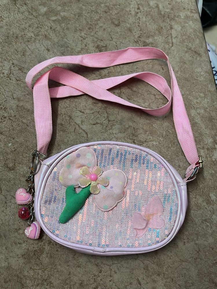 Cute Pink Sequin Sling Bag