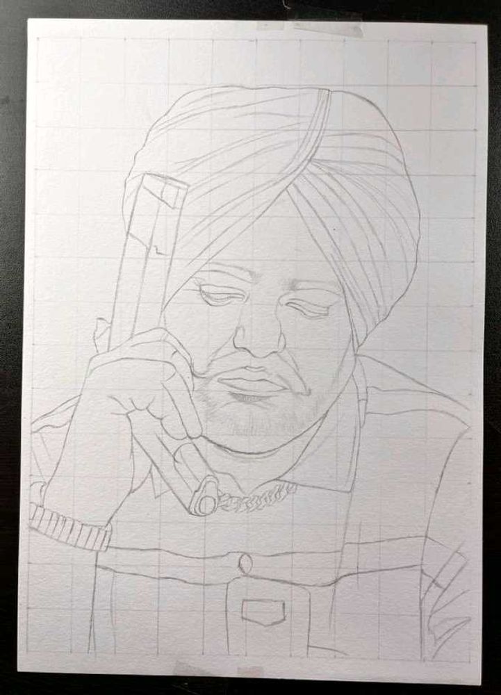Sidhumoosewala Outline Drawing
