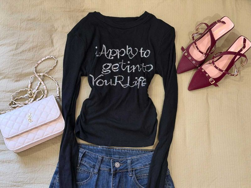 Sparkly Statement Long Sleeve Top