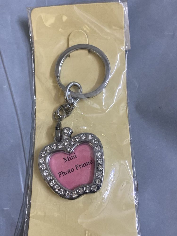 Apple Shaped Photo Frame Keychain