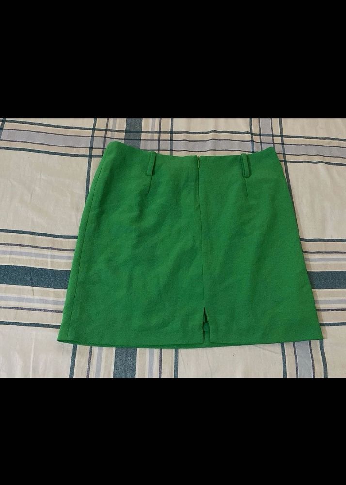 Green A-Line Mini Skirt