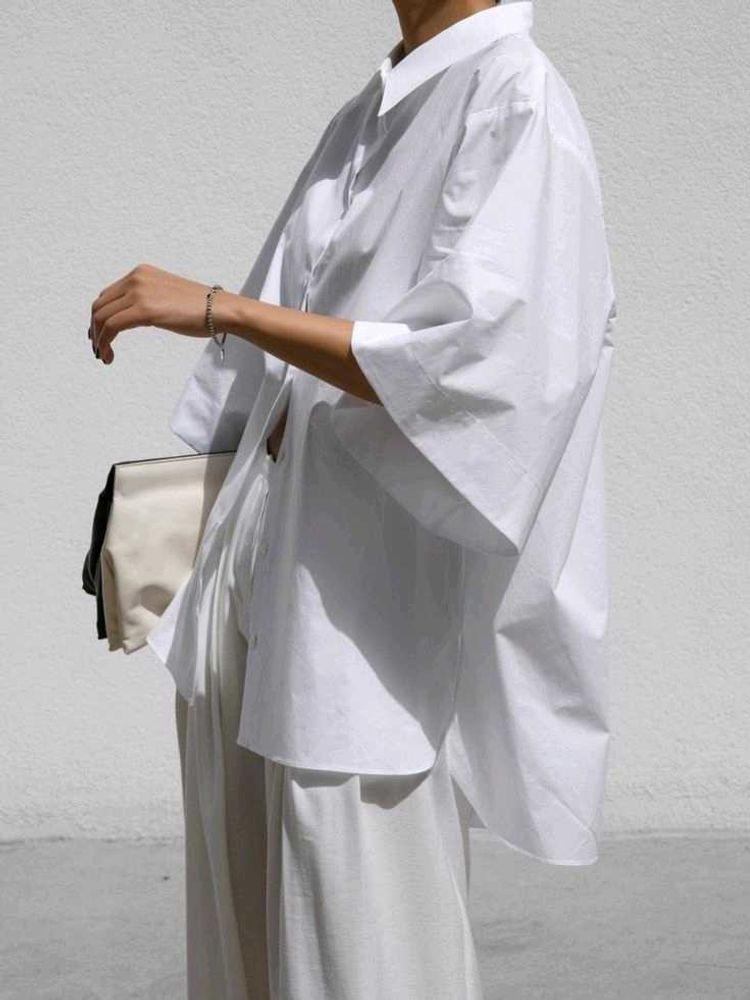 Oversized White Button-Up Shirt