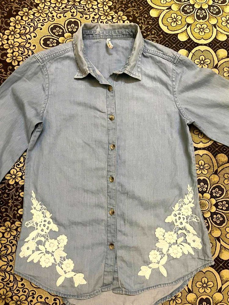 y2k Embroidered Shirt