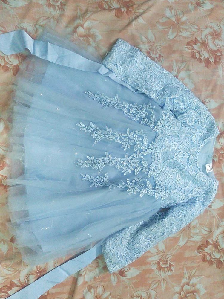 Ethereal Baby Blue Lace Dress
