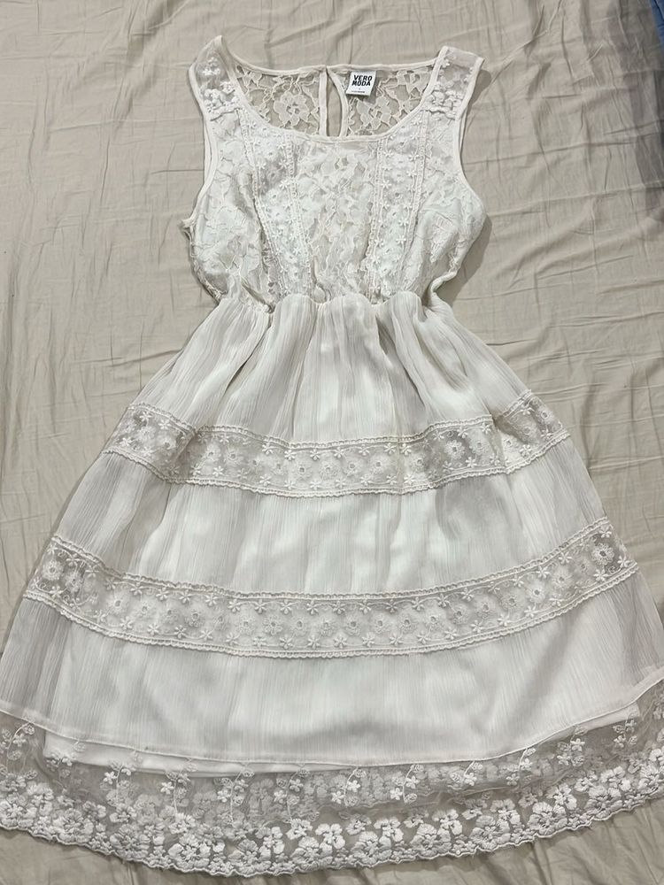 VERO MODA White Lace Mini Dress