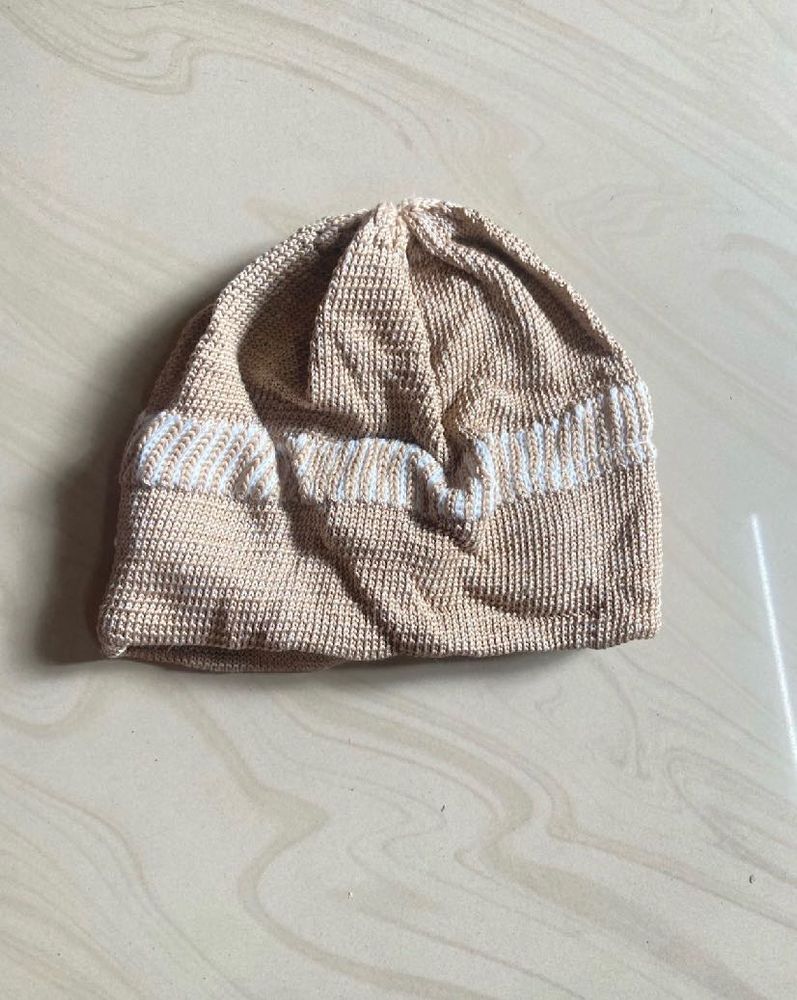 Beige Knit Beanie