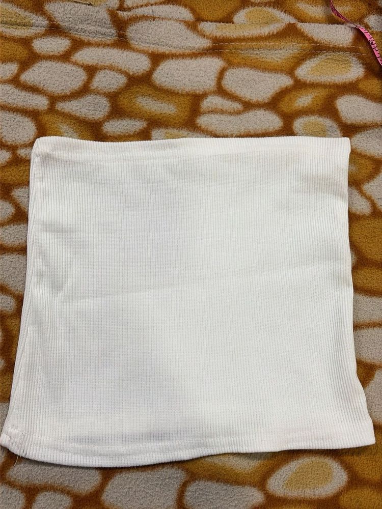 White Ribbed Tube Top