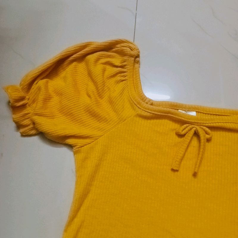 Mustard yellow crop top