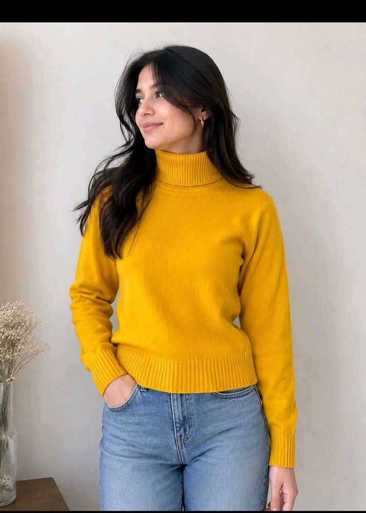 Mustard Yellow Turtleneck Sweater