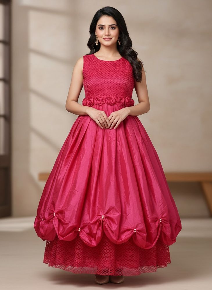Knee length Elegant Pink Dress