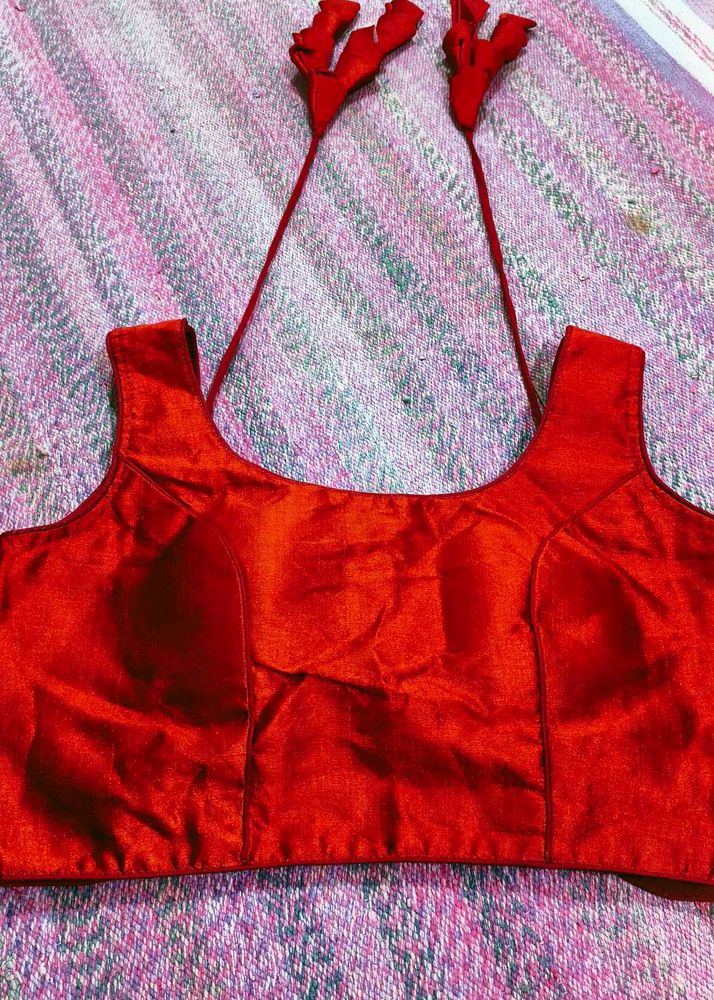 Red Silk Blouse