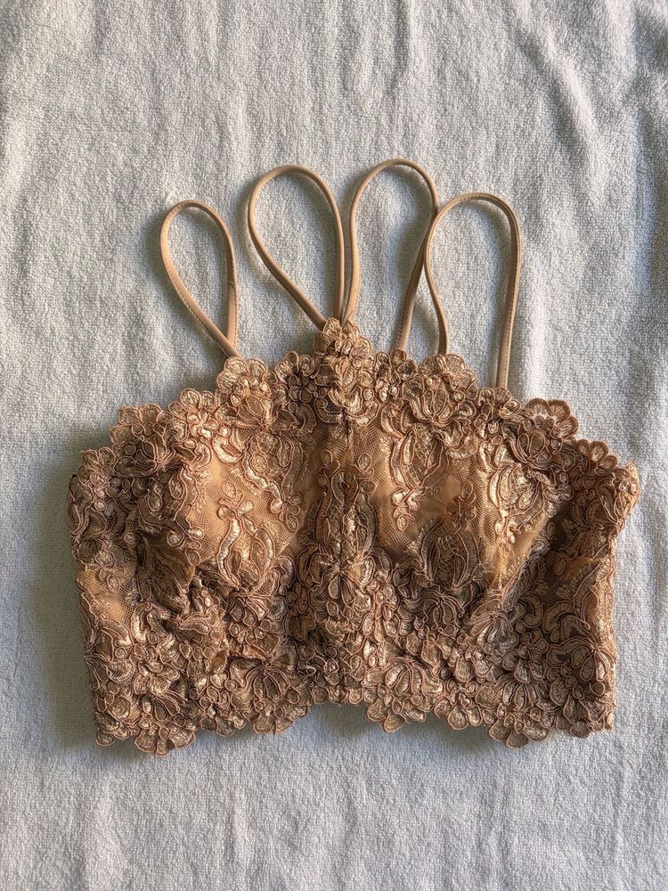 Embroidered Lace Crop Top