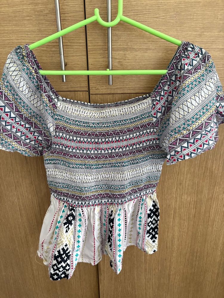 Boho Smocked Peplum Top