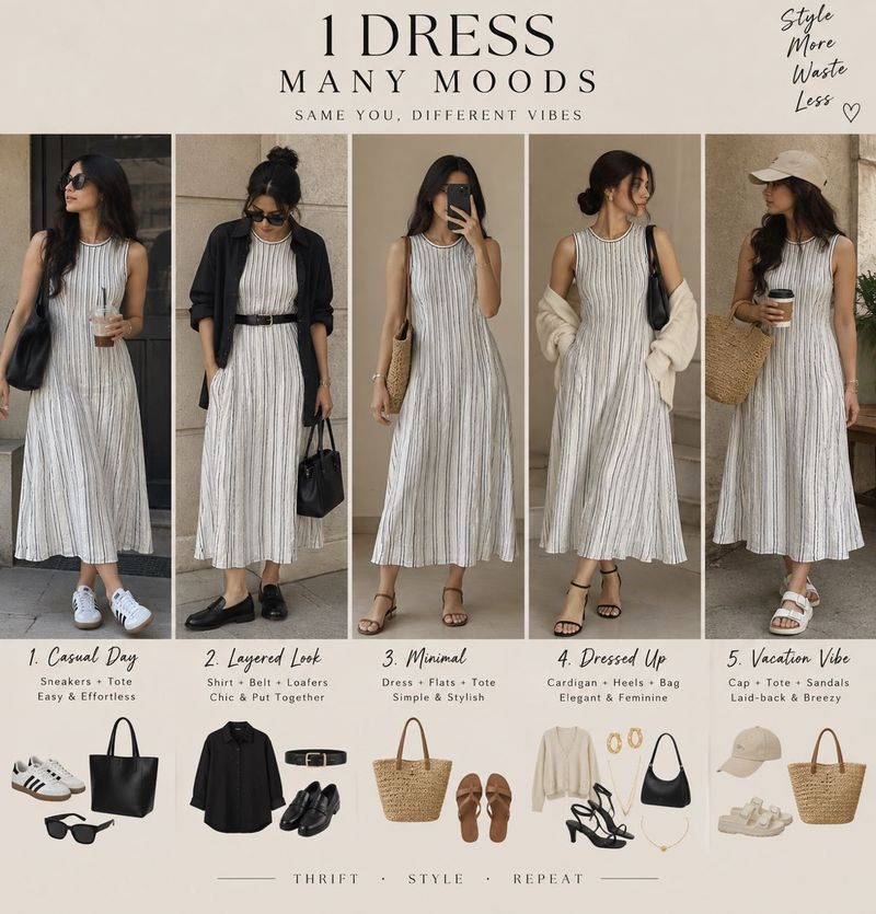 Striped Flow Midi Dress