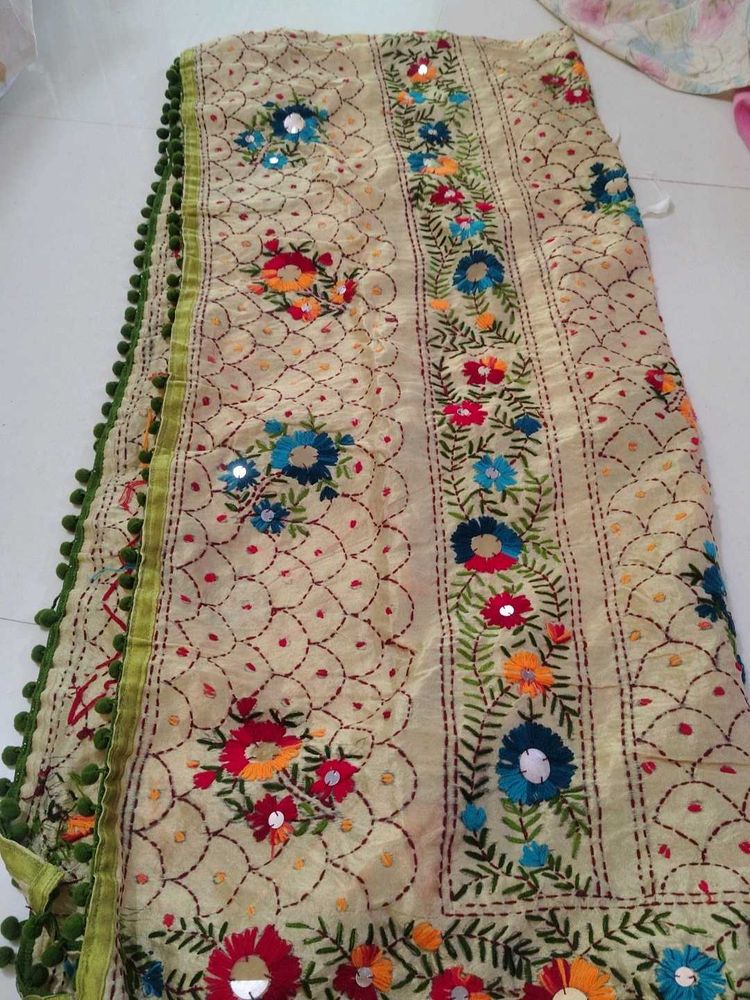 Embroidered Mirror Work Dupatta