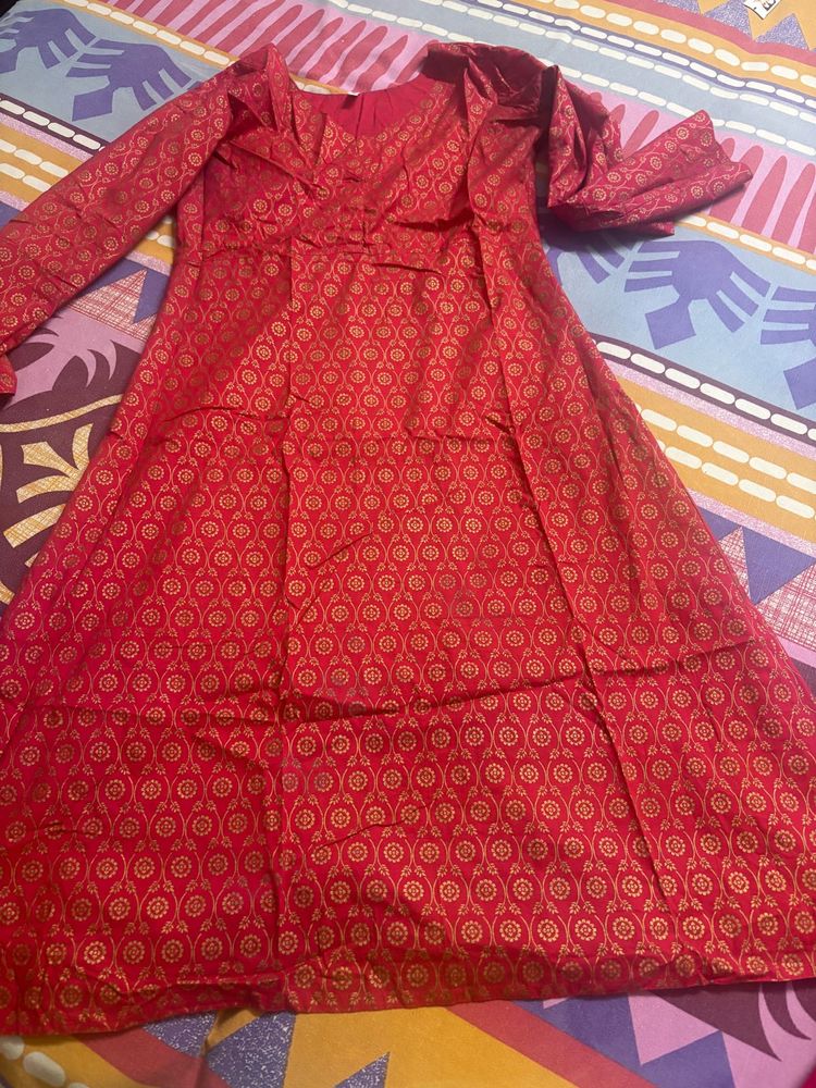 Vibrant Red Ethnic Kurta Set