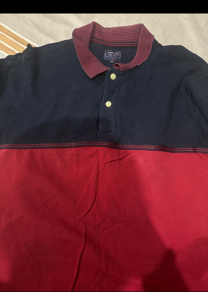 Arrow Polo Shirt - Navy &amp; Red