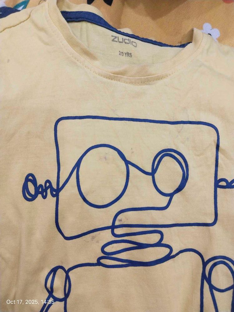 zudio Cute Robot Graphic Tee size 2-3 years