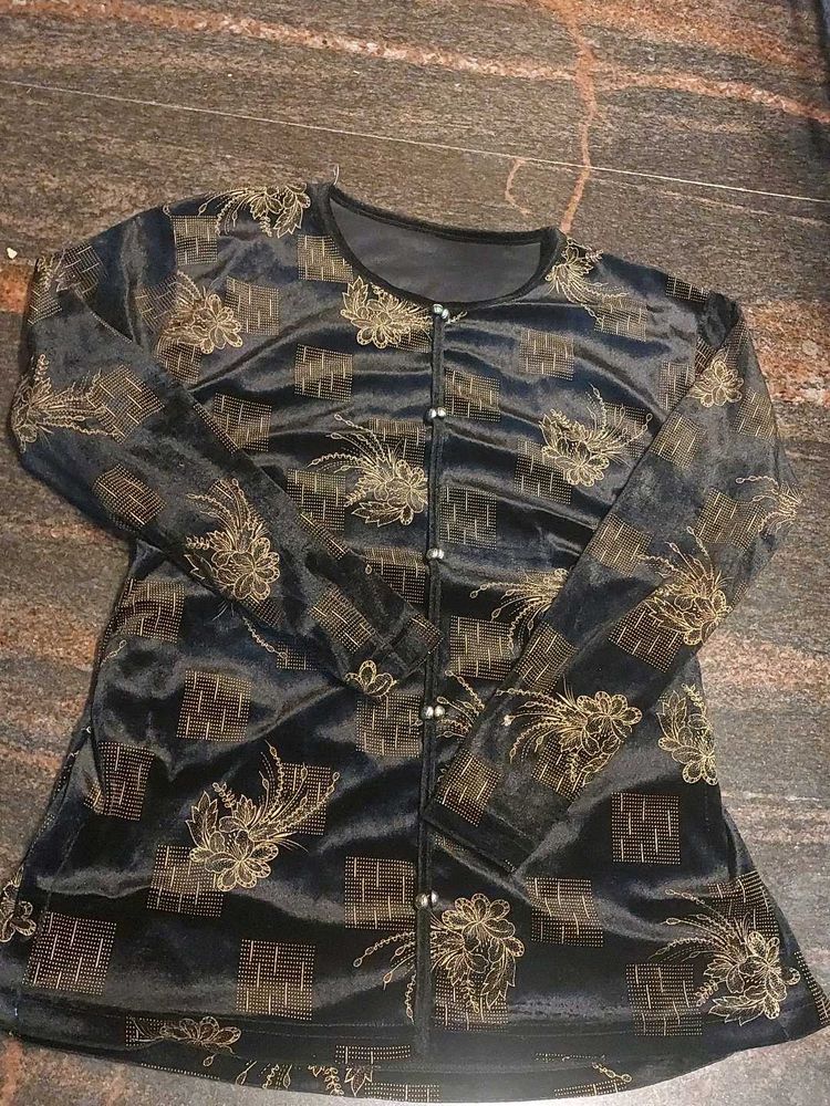 Floral Velvet Kurta
