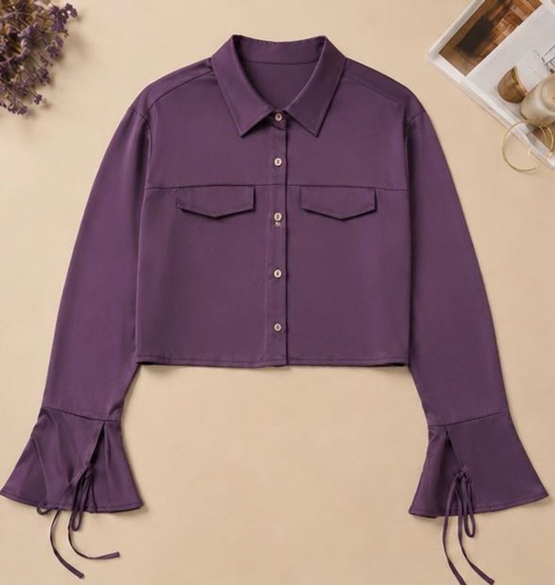 Chic Purple Bell Sleeve Top