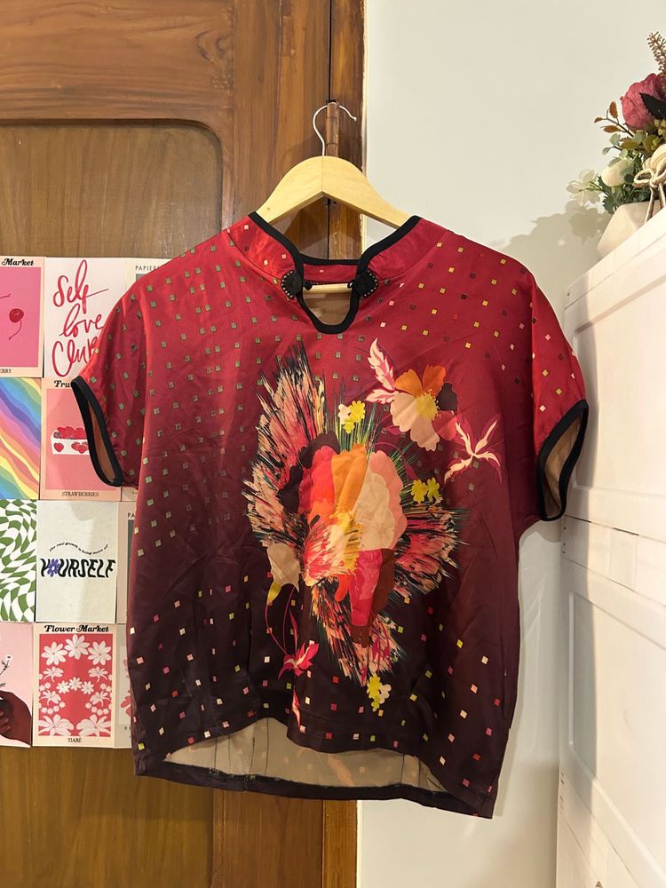 Bohemian Floral Print Blouse