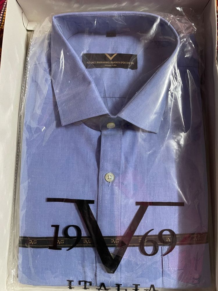 Versace 1969 Men's Blue Dress Shirt