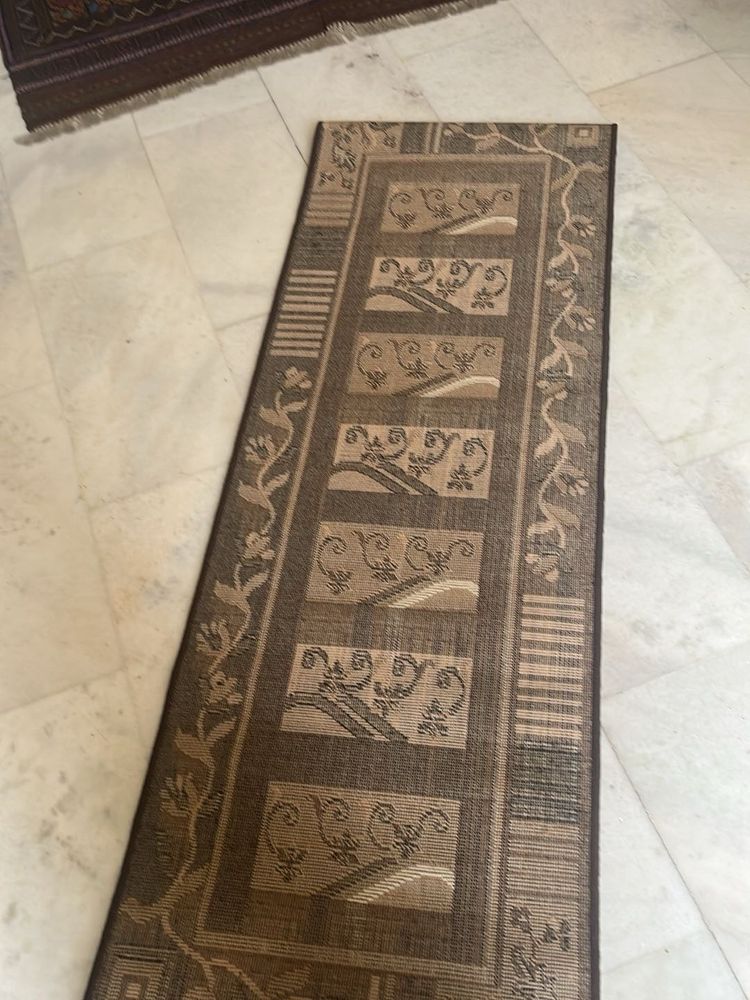 Gifting - Elegant Brown Floral Runner Rug
