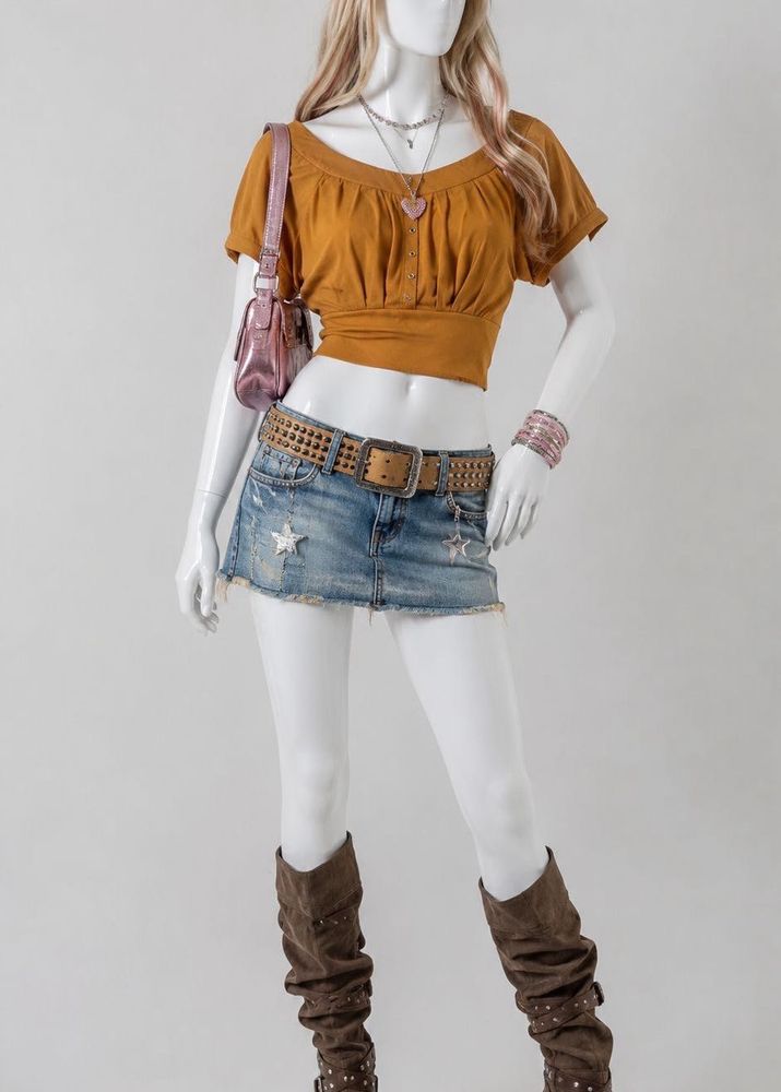 Y2K Inspired Mustard Top