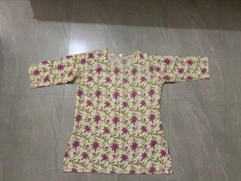 Floral Print Cotton Kurta