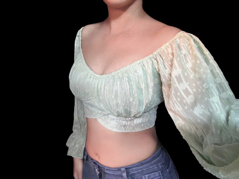 Flowy Off-Shoulder Crop Top