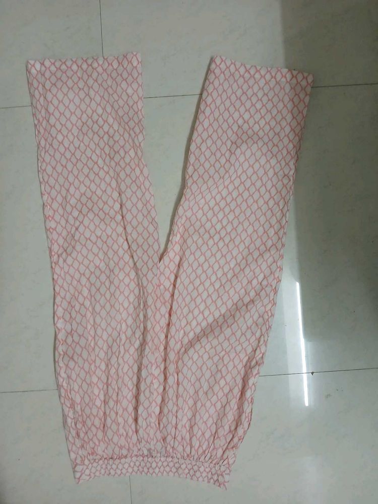 Pink Geometric Print Palazzo Pants