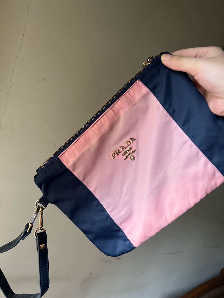 dupe Prada Clutch - Pink &amp; Navy