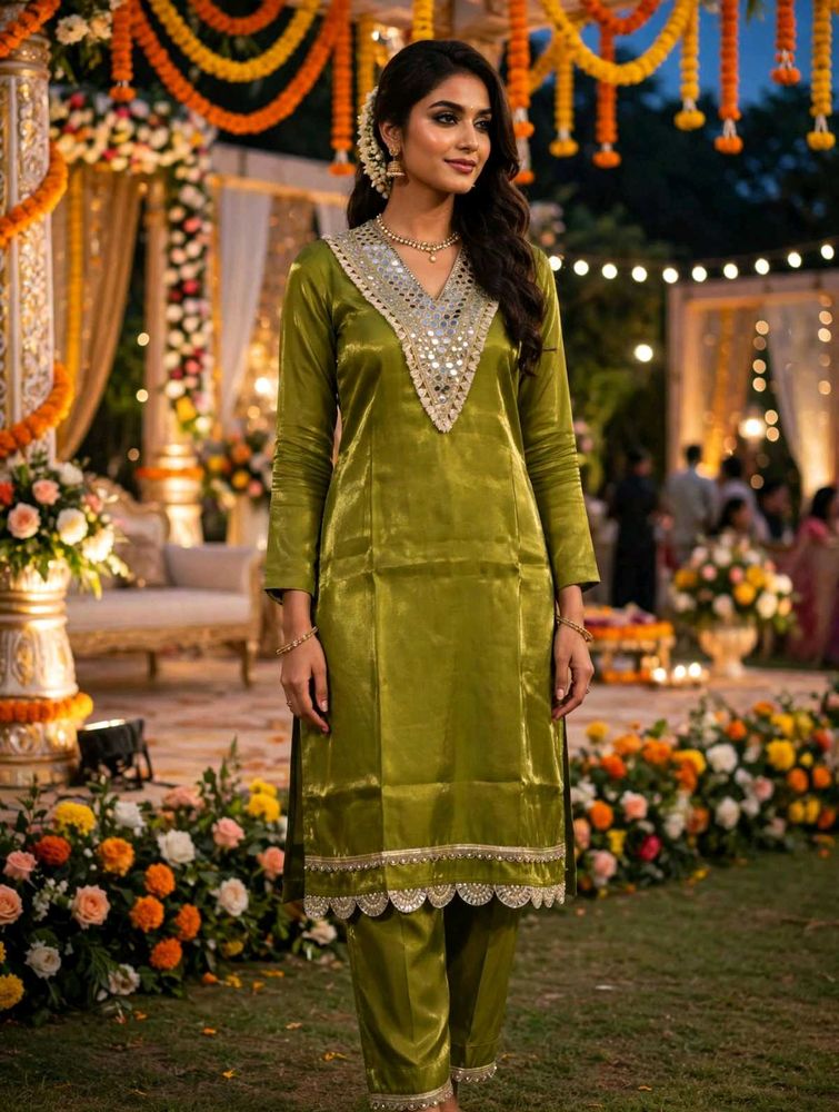 Olive Green Kurta Set