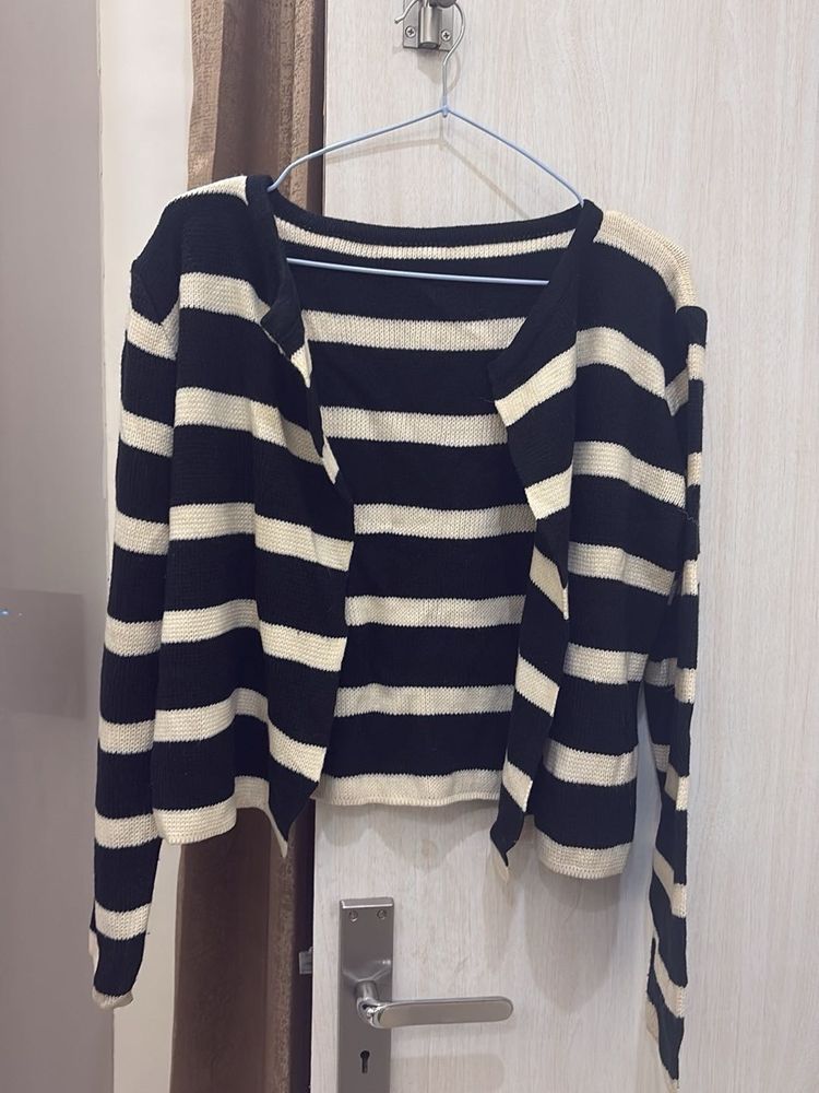 Striped Knit Cardigan