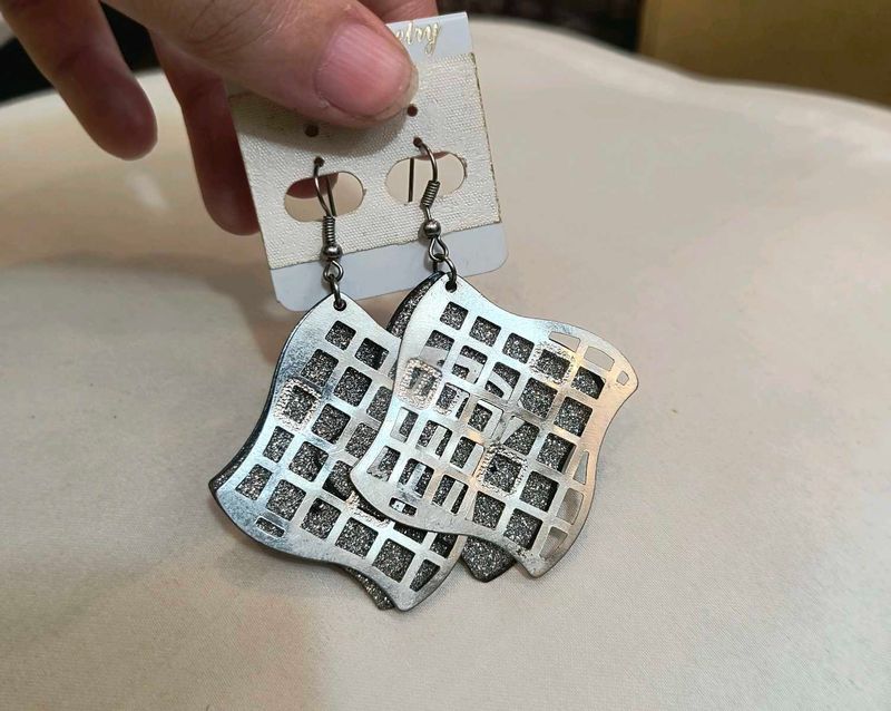 Silver Tone Dangle Earrings