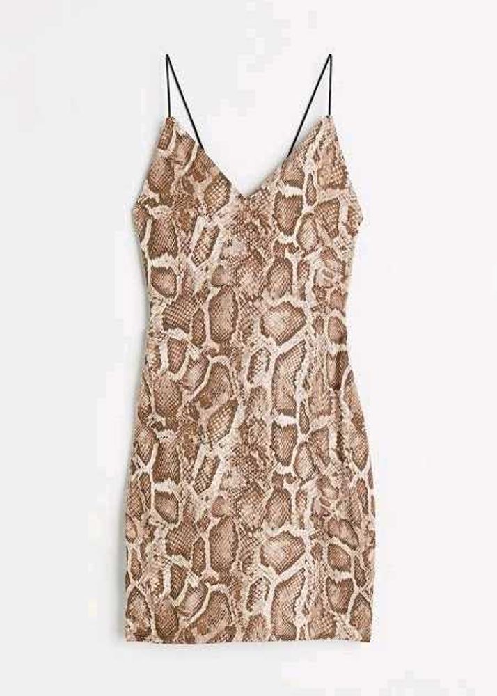 🤎Snakeskin Print Mini Dress