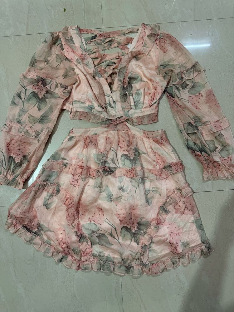 Floral Print Cut-Out dress