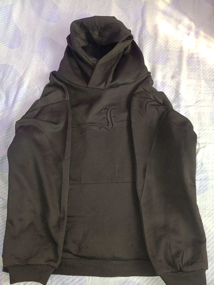 Embroidered Black Hoodie