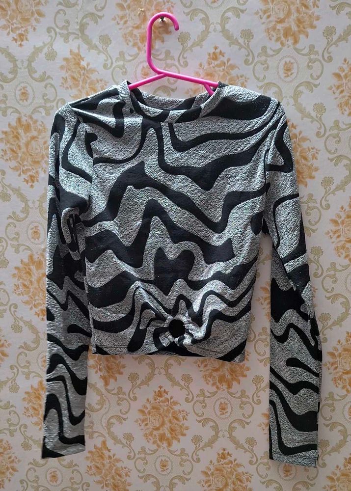 Sparkly Black &amp; Silver Blouse