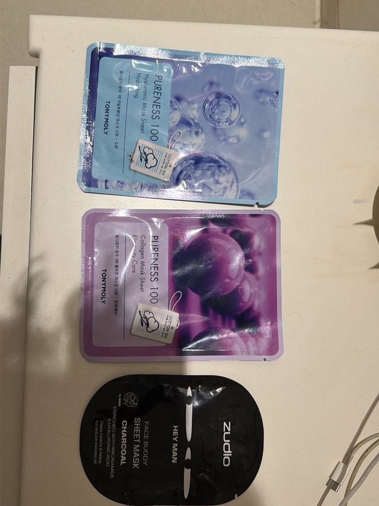 sheet mask (tonymoly and zudio)