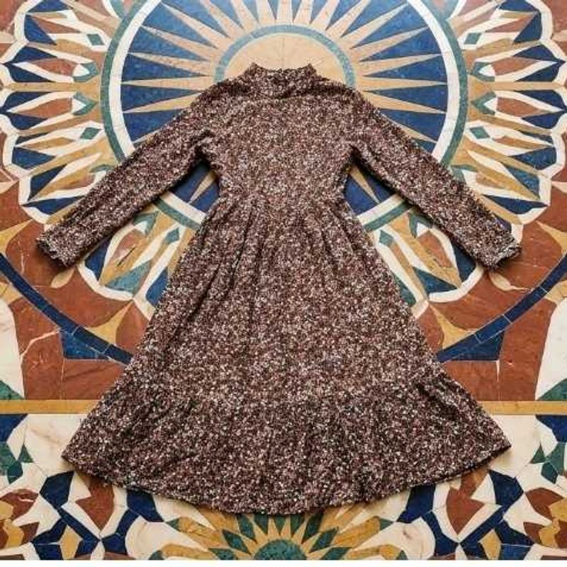 Vintage Floral Print Dress