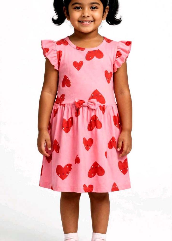Adorable Pink Heart Dress for Girls