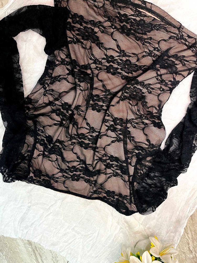 black lace top