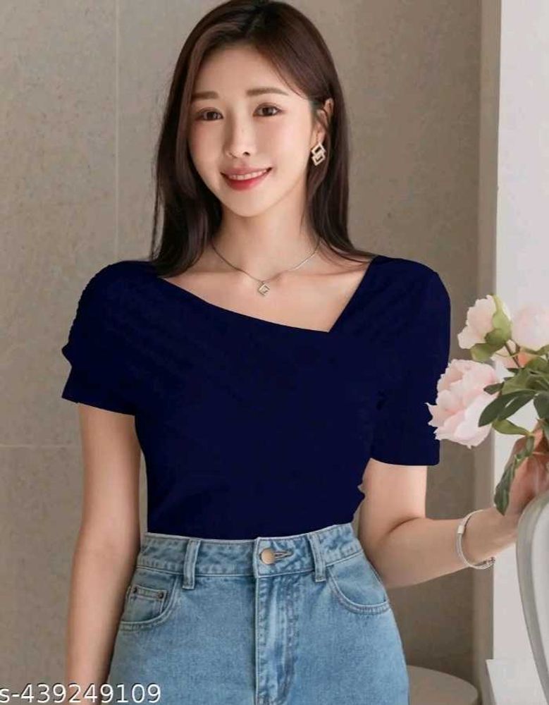 blue off shoulder top