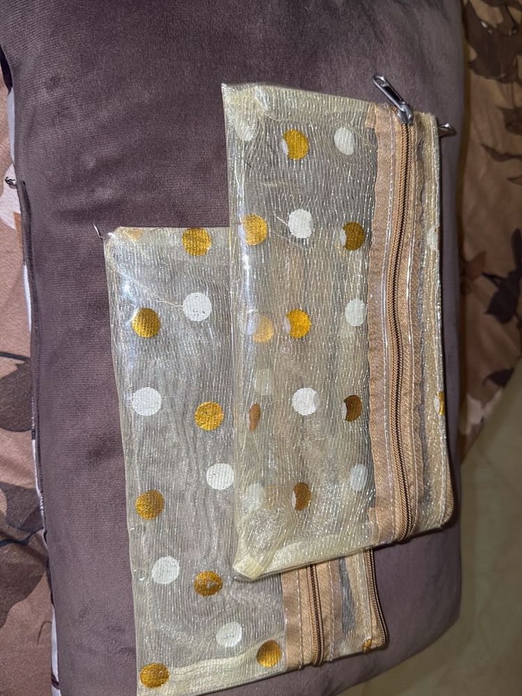Polka Dot Transparent Pouches (Set of 2)