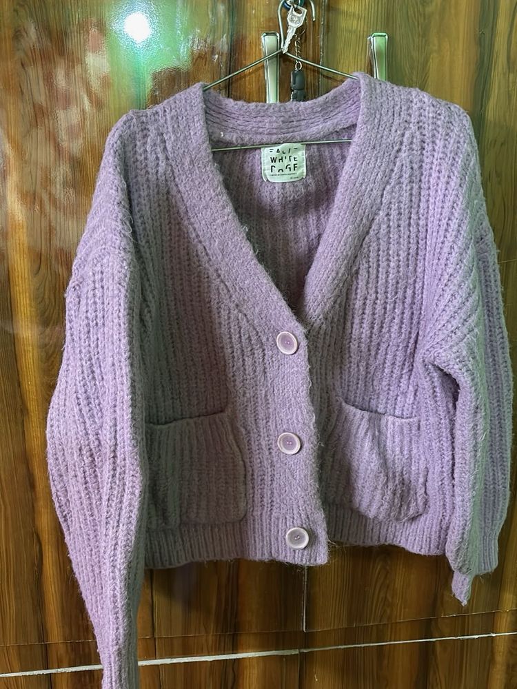 Chic Lavender Knit Cardigan