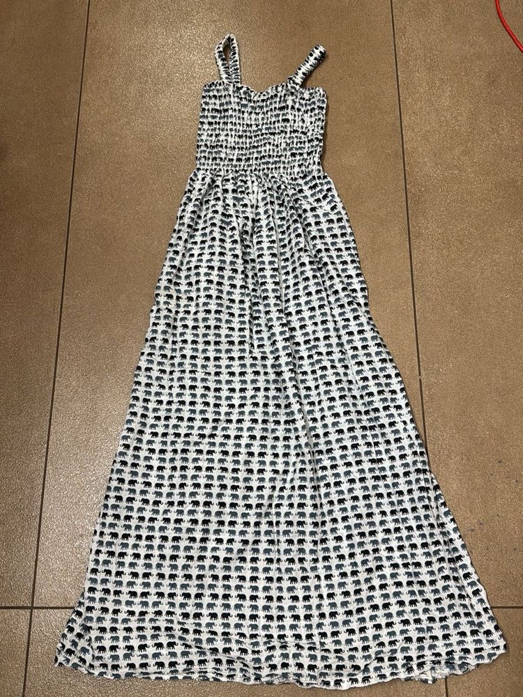 Maxi Dress with Elephant Print