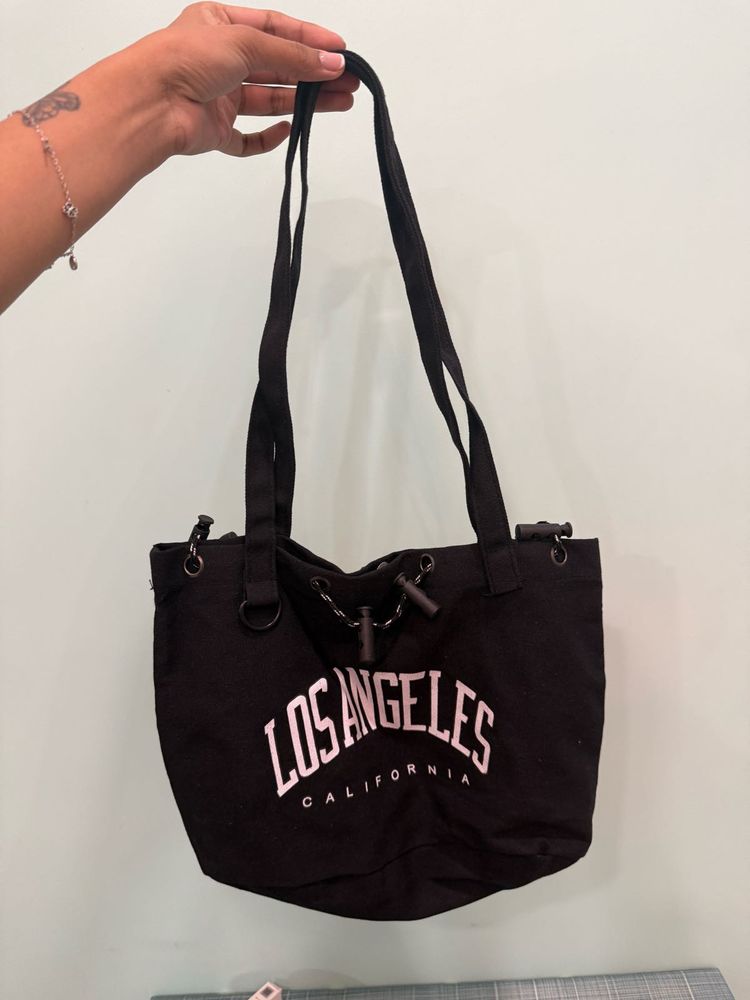 Black Los Angeles Tote Bag